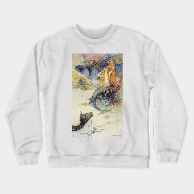 The Mermaid - Warwick Goble Crewneck Sweatshirt by forgottenbeauty